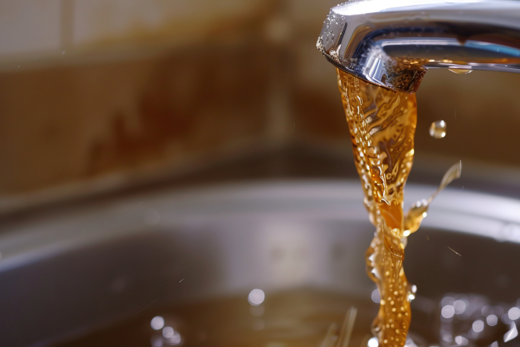 Rusty water coming from a faucet can be an indication that it is time for a new water heater.